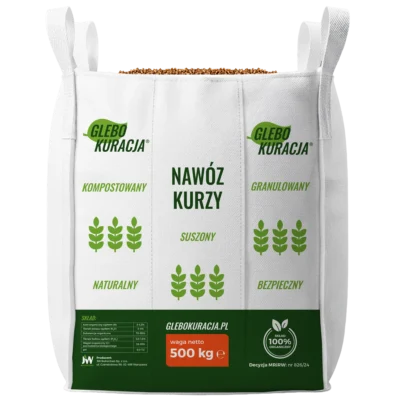 Obornik kurzy organiczny granulowany BIG-BAG (500kg) nawóz Glebokuracja